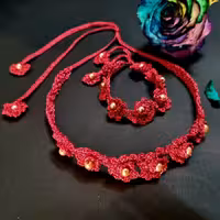 ست دستبند وگردنبند بافت 104