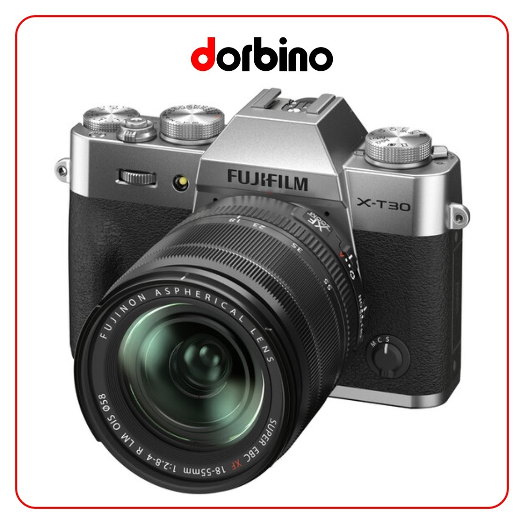 دوربین عکاسی فوجی فیلم FUJIFILM X-T30 II Mirrorless Camera with 18-55mm Lens (Silver) - فروشگاه دوربین دوربینو