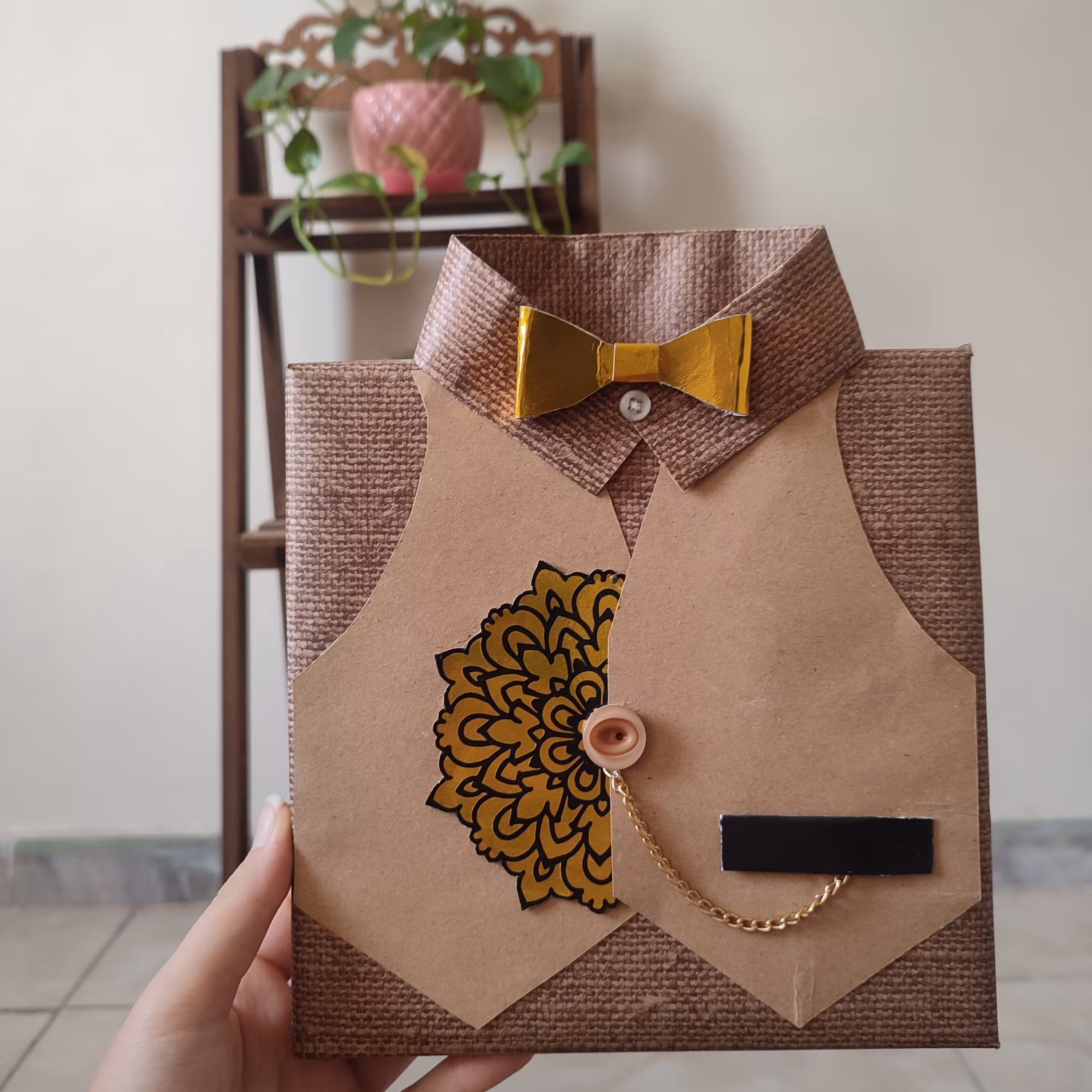 جعبه کادویی مردانه مدل بافت  و جیله مناسب هدیه ی روز پدر