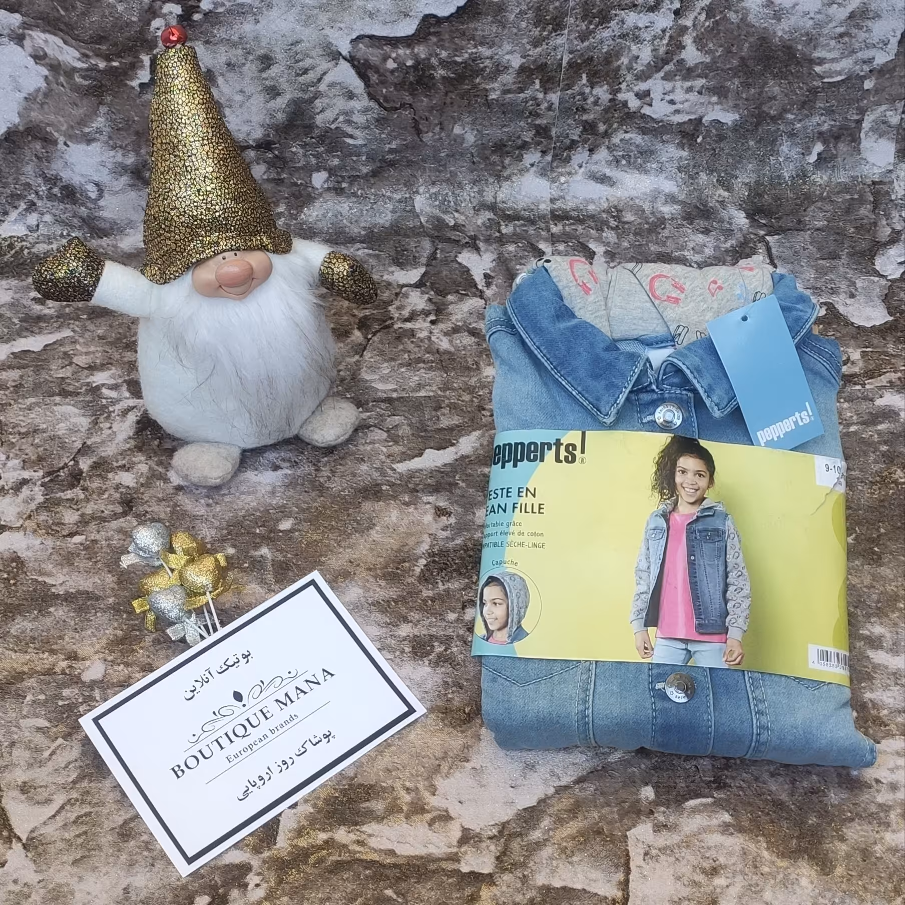 کت سوئی شرت جین دخترانه برند Pepperts