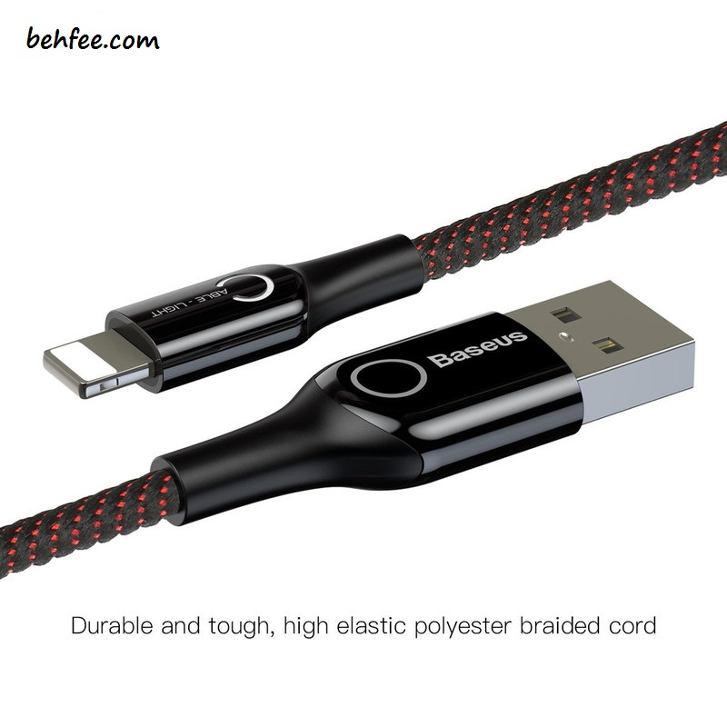 کابل لایتنینگ هوشمند قطع کن خودکار باسئوس Baseus C-Shaped Light Intelligent CALCD-01
