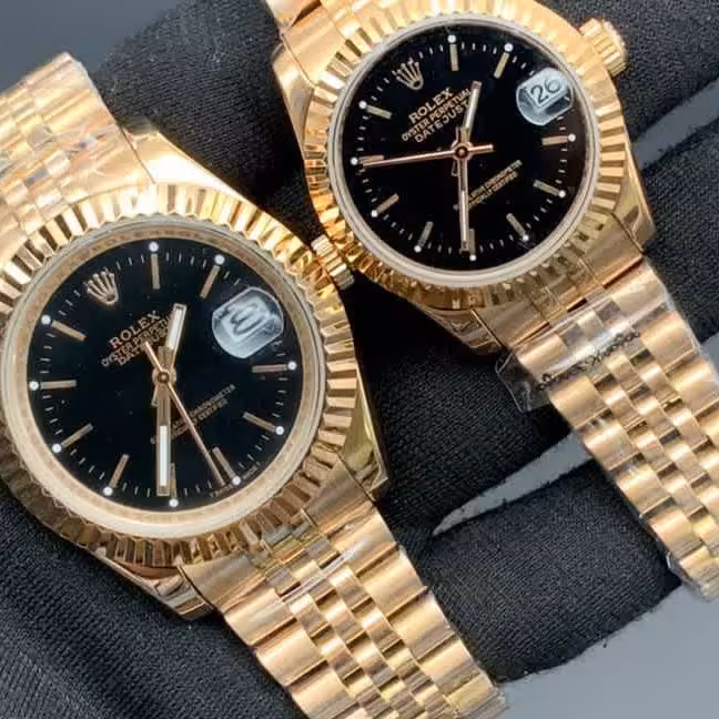 قیمت و خرید ساعت مچی ست مردانه و زنانه رولکس مدل مشهور دیت جاست شیشه عدسی دار ROLEX DATEJUST 