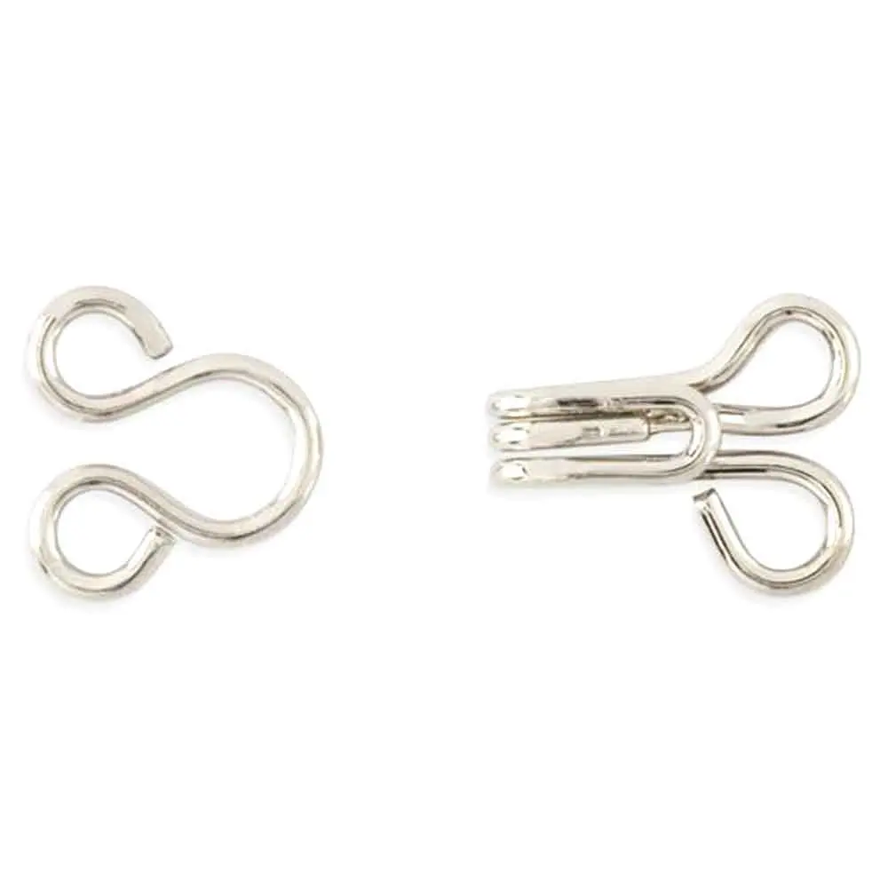 خرید قزن قفلی سایز 2 فلزی نقره ای مدل هوکس Hooks بسته 24 عددی