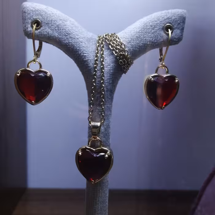 نیم ست قلب تمام استیل ضدحساسیت رنگ ثابت 