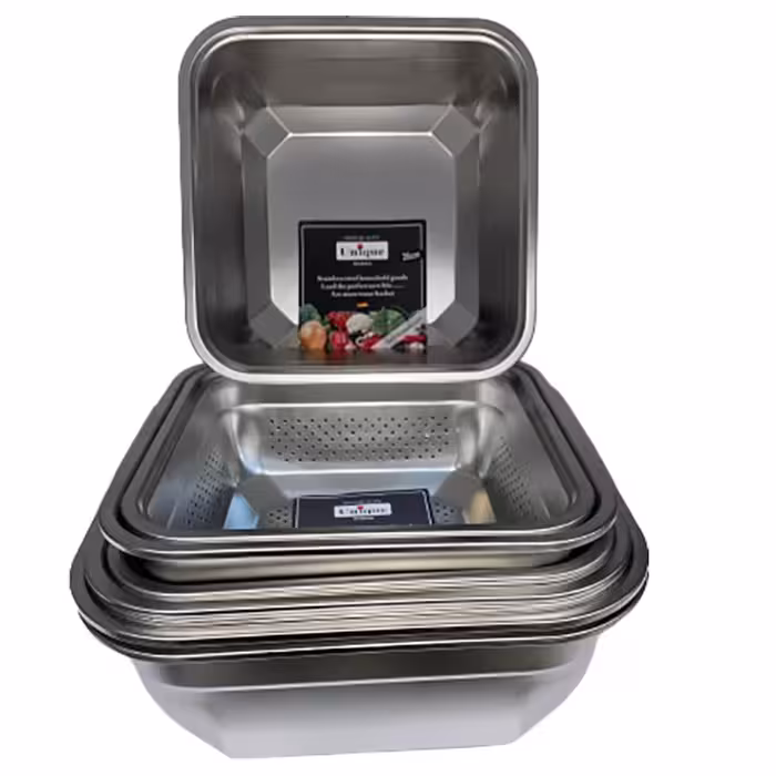 ست ابکش و لگن مربع سه بعدی 8 پارچه یونیک