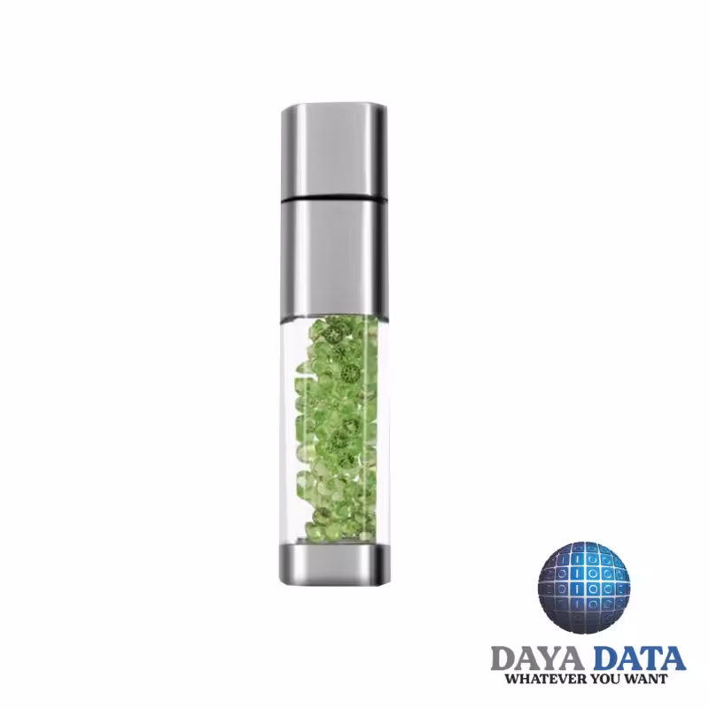 فلش مموری فانتزی دایا دیتاطرح سواروفسکی مدلCR1001-3 ظرفیت 32GB -USB2 رنگ سبز