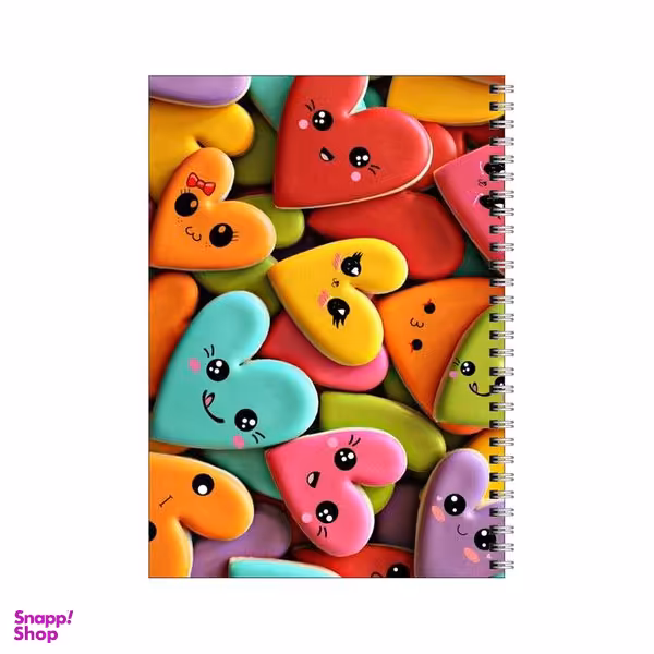 دفتر مشق 80 برگ بامبیلیپ طرح قلب های رنگی رنگی کد 6904195