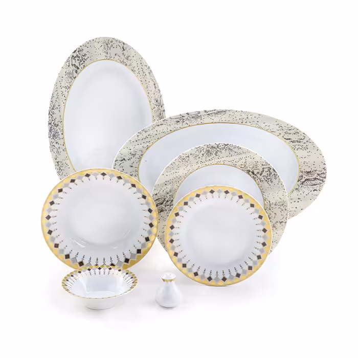 سرویس چینی زرین 6 نفره غذاخوری کلوپاترا (35 پارچه)
