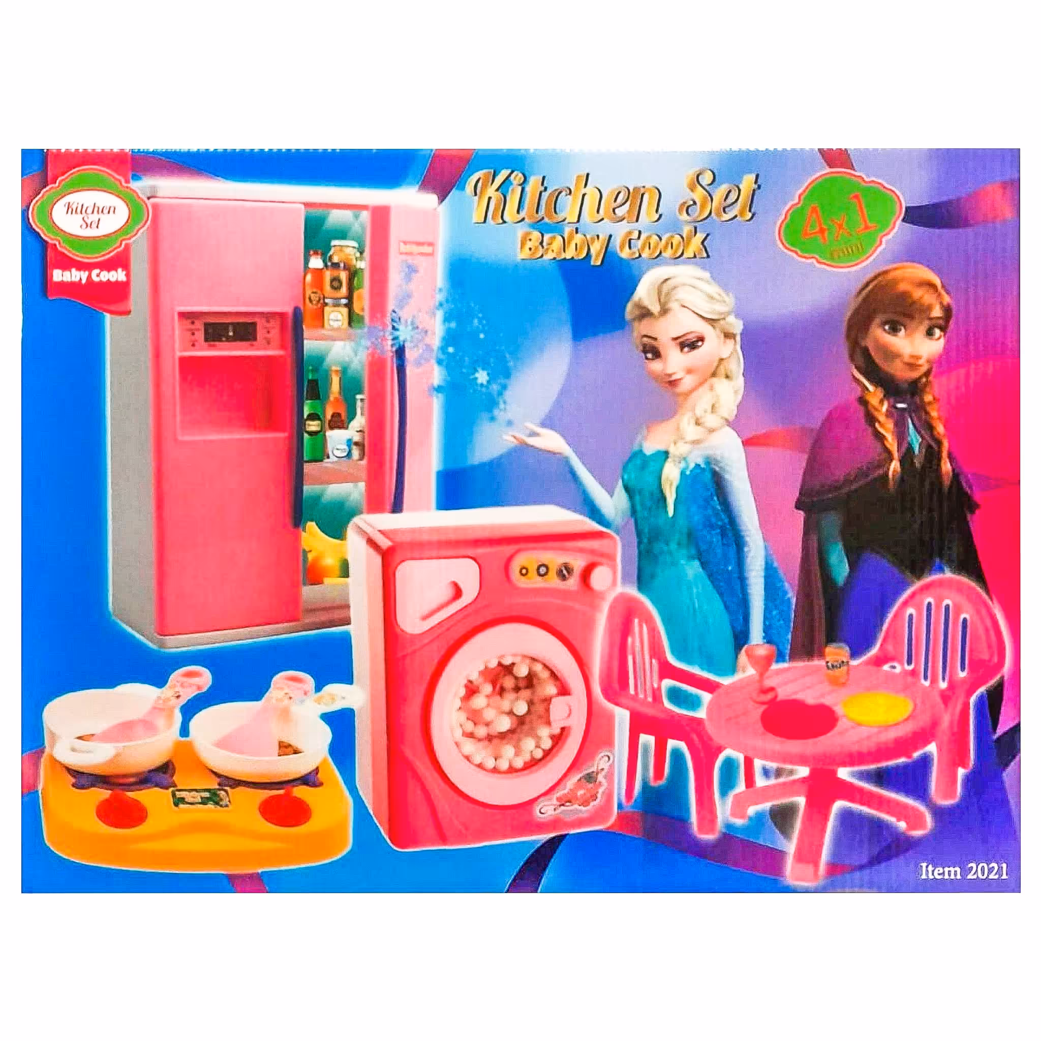 اسباب بازی ست بی بی ناز 4 در 1 (یخچال ، ماشین لباسشویی ، گاز و میز و صندلی)