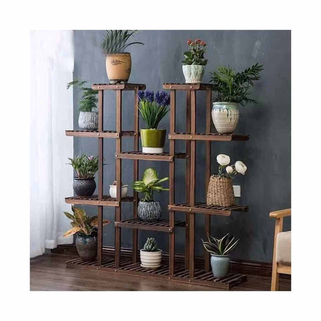 استند چوبی گل و گلدان مدل s1