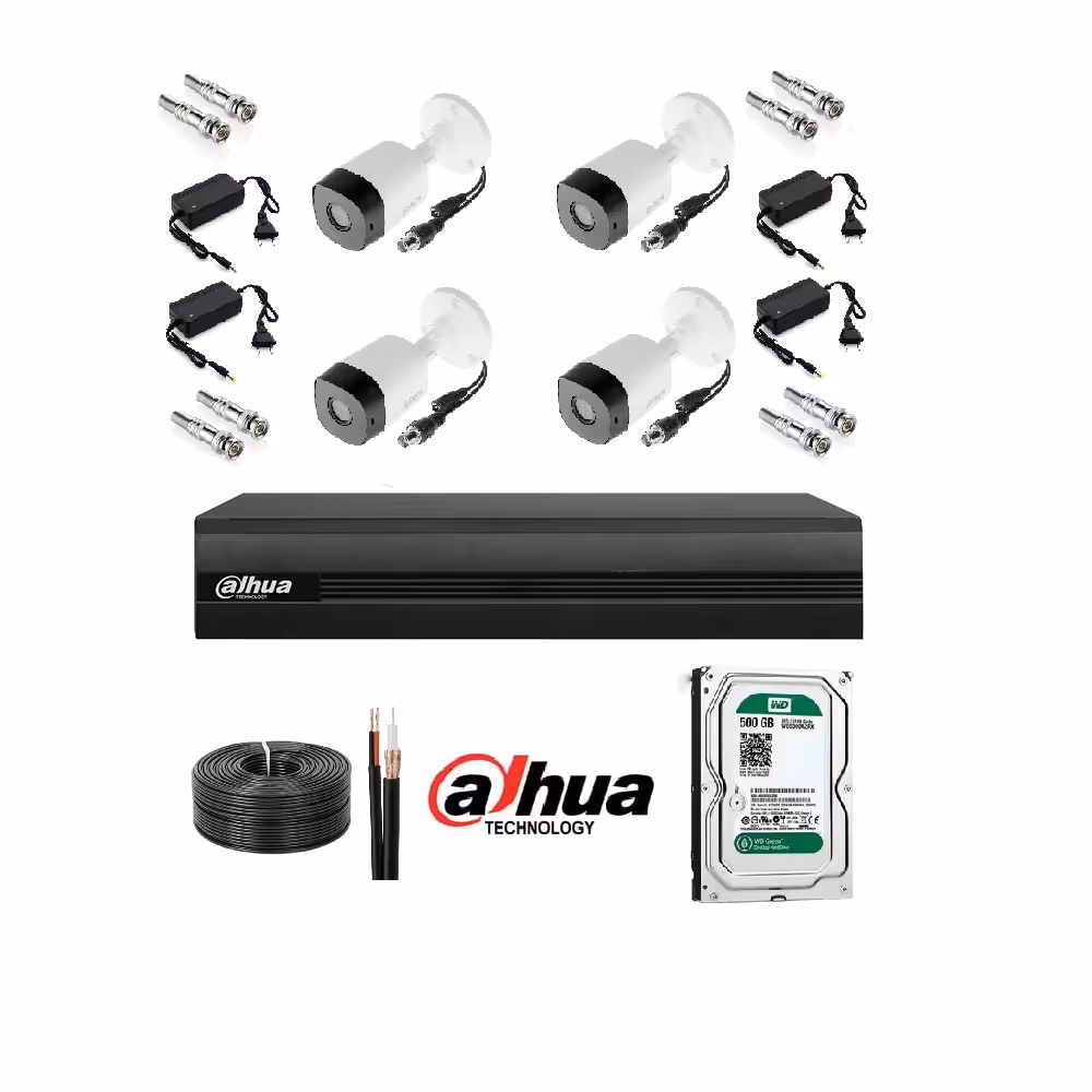پکیج 4 دوربینه فلزی داهوا با قیمت استثنایی و کیفیت بالا