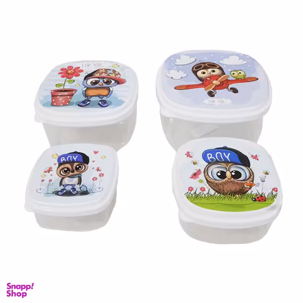 ظرف نگهدارنده زیبا مدل جغد مجموعه 4 عددی