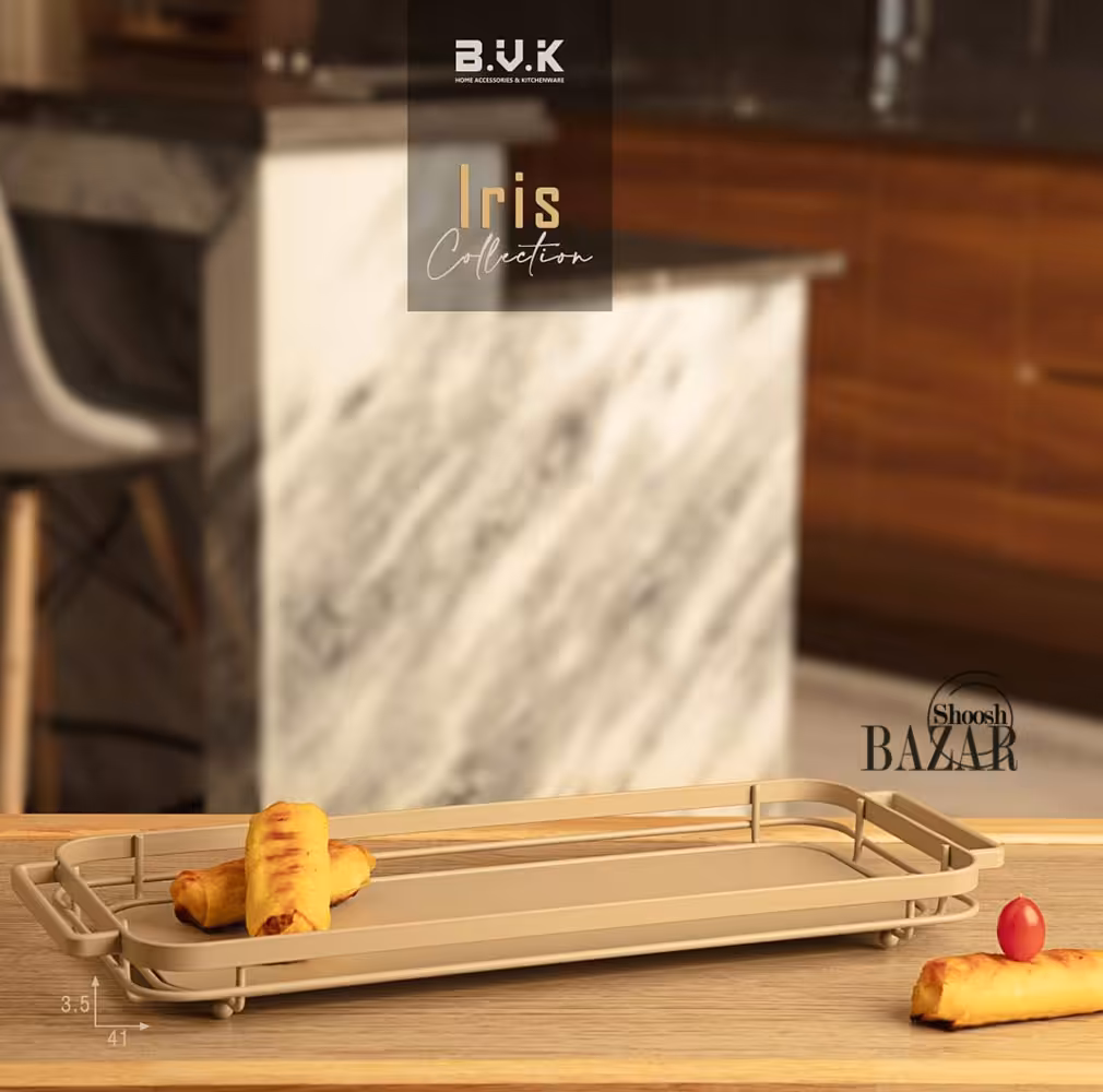 سینی فلزی مستطیل بزرگ بی وی کی کد 466337 کالکشن آیریس