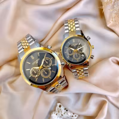 ساعت مچی ست مردانه و زنانه سیتیزن بند استیل