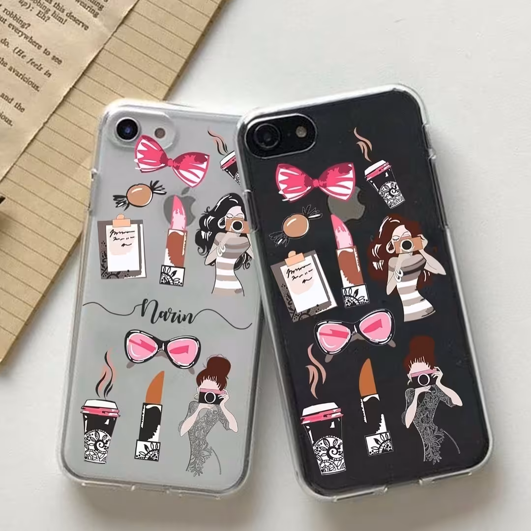 قاب موبایل طرحدار با طرح دخترانه