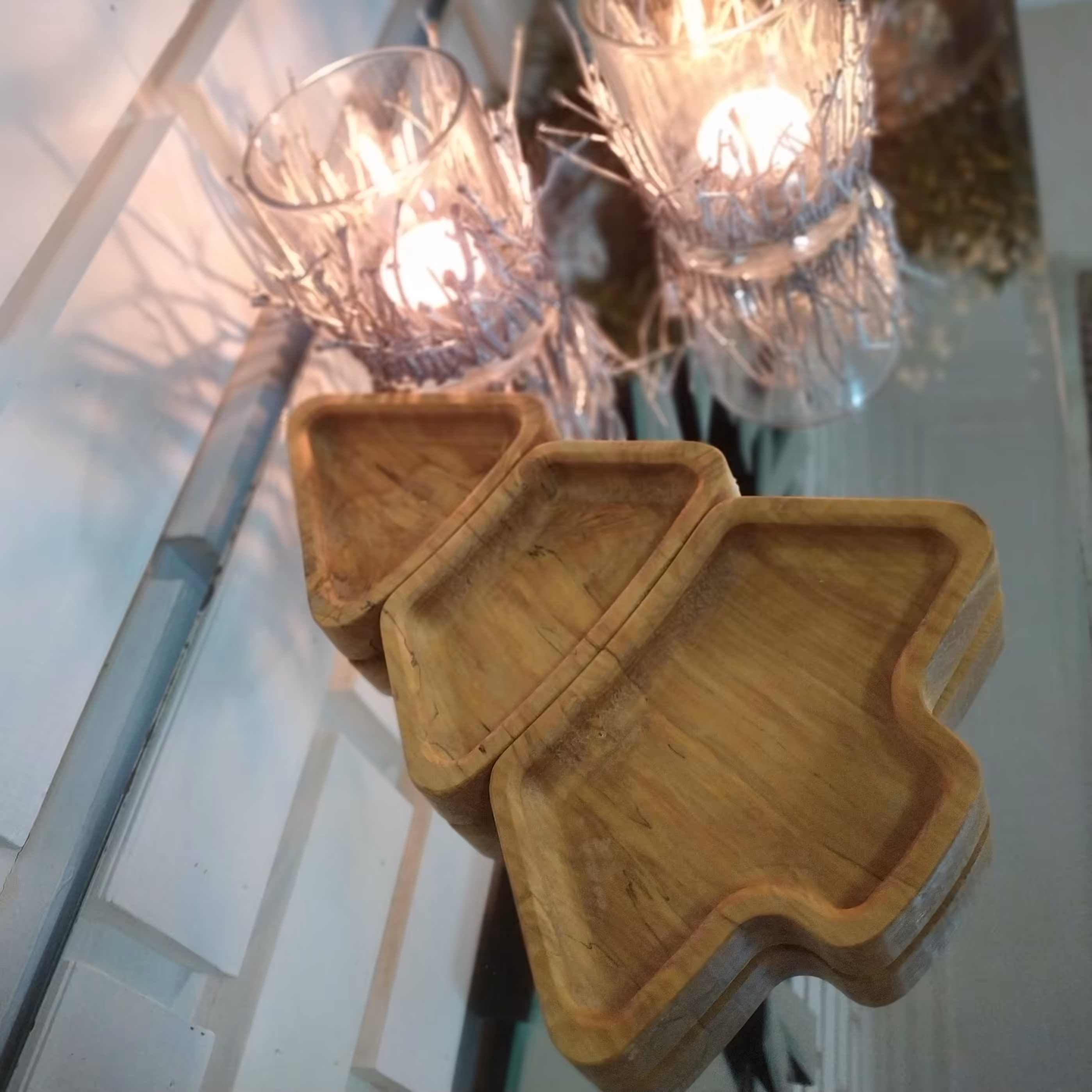 ظرف چوبی درخت کاج سه تیکه