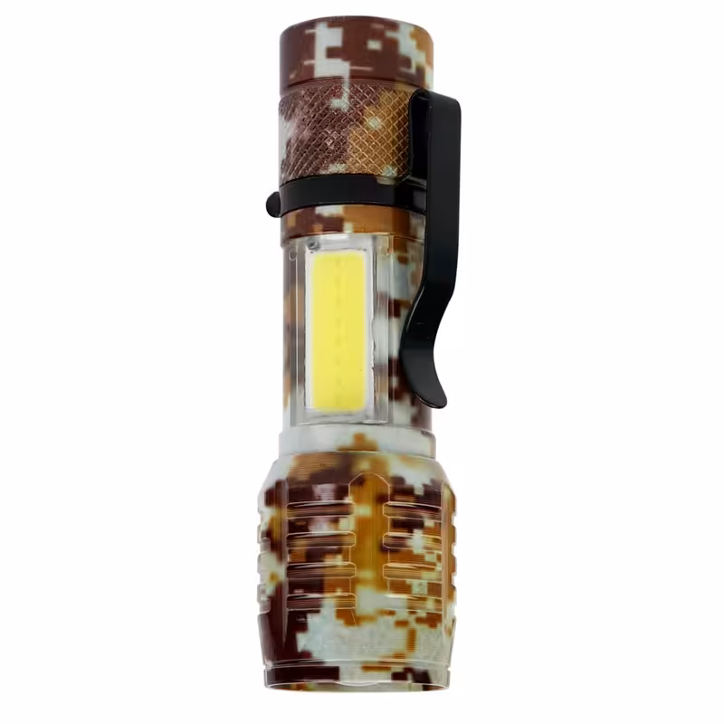 چراغ قوه پلیسی شارژی سایز کوچک مدل چریکی همراه با کابل شارژ