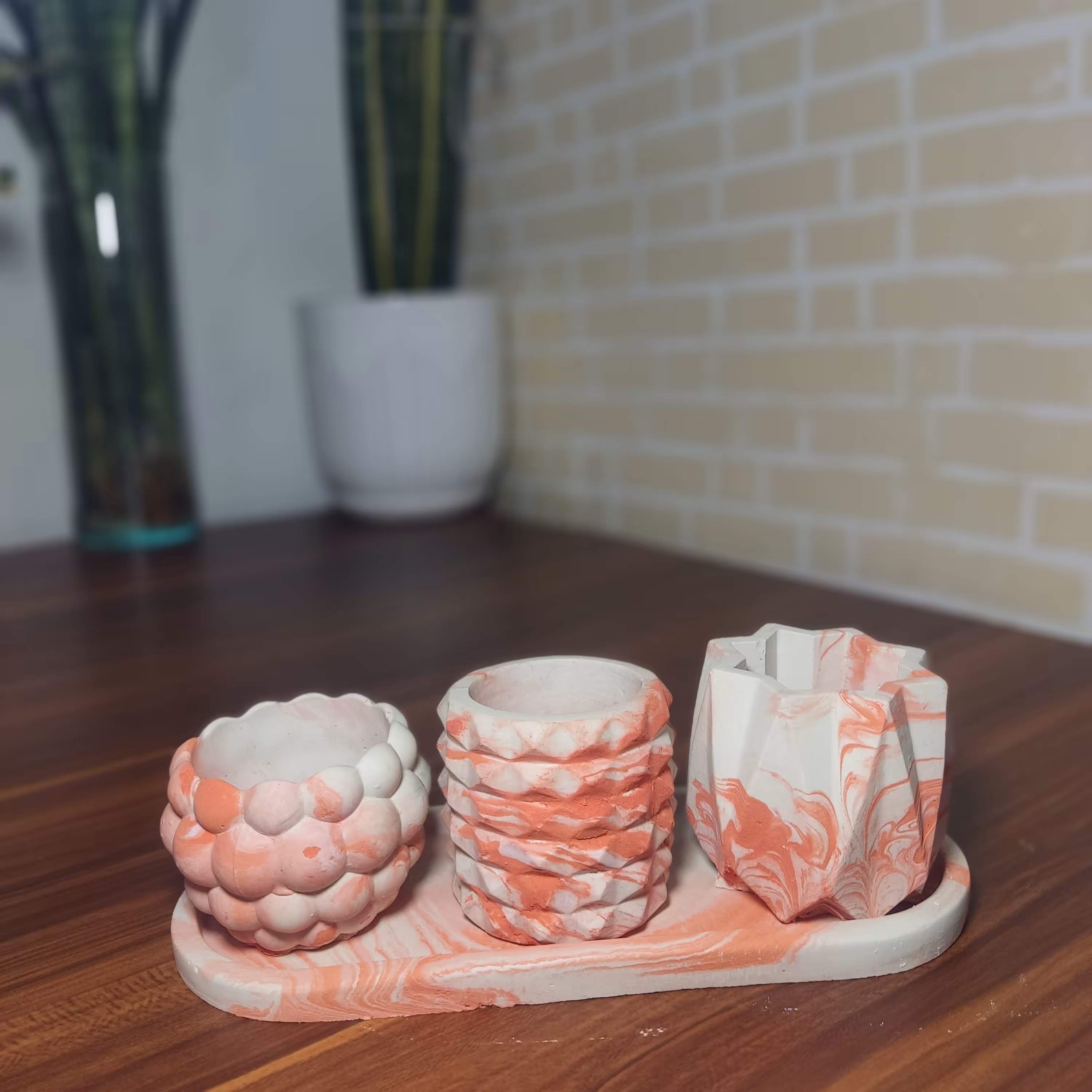 ست سینی و گلدان