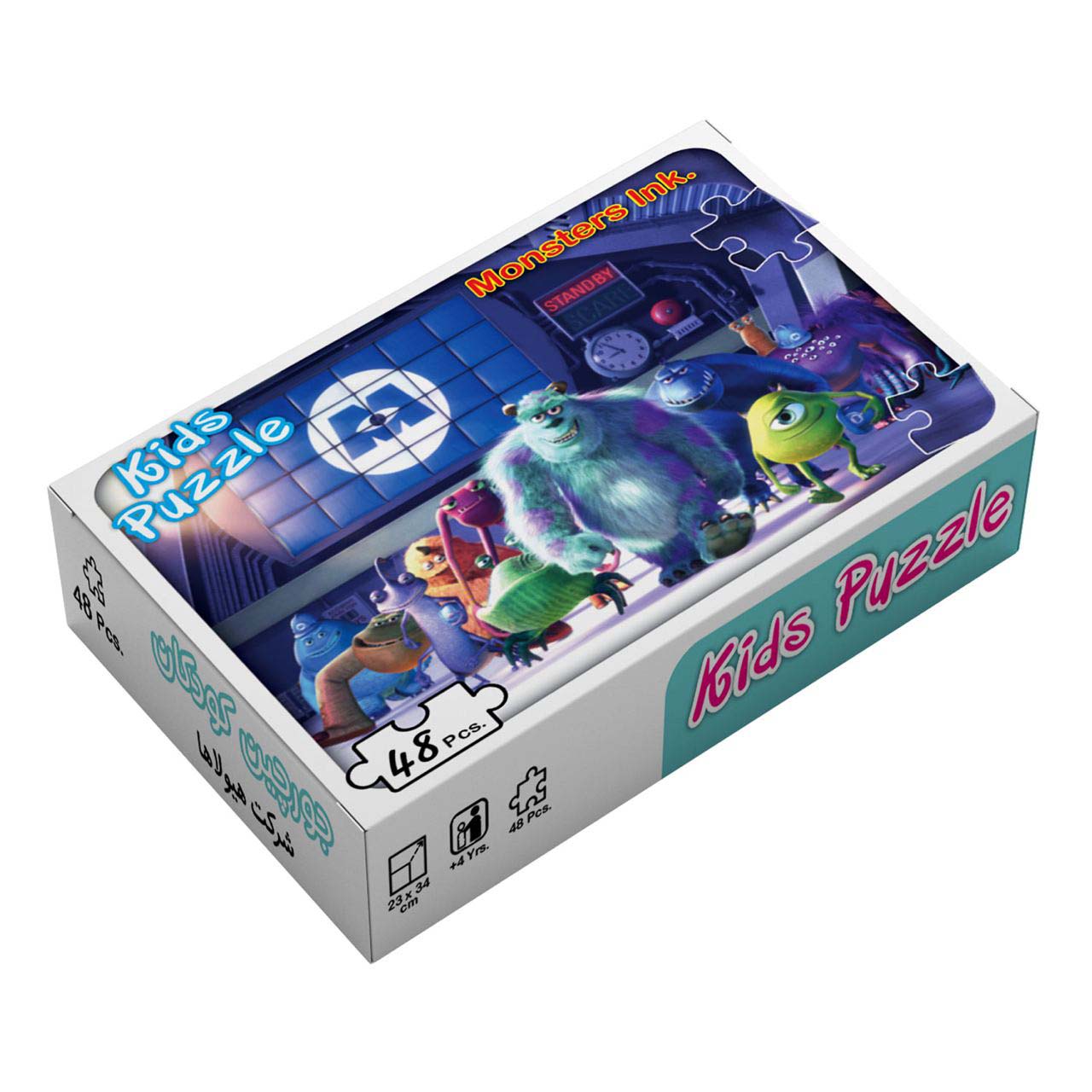 کتاب بسته پازل شرکت هیولاها 48تکه،باجعبه