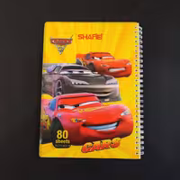 دفتر 80 برگ - جلد طلقی - سیمی خط دار شفیعی - کد 37 - طرح ماشین ها 