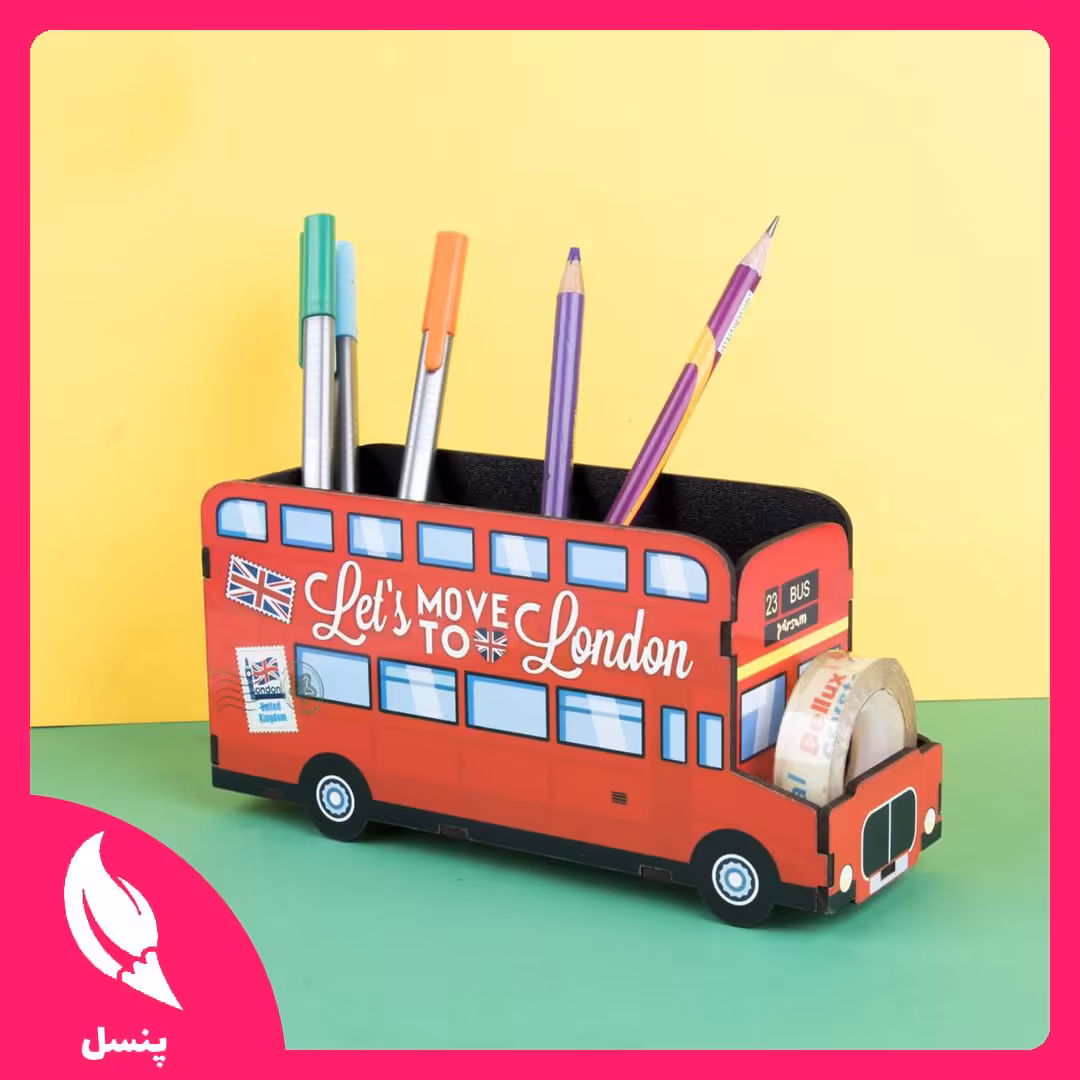 جاقلمی چوبی اتوبوس قرمز