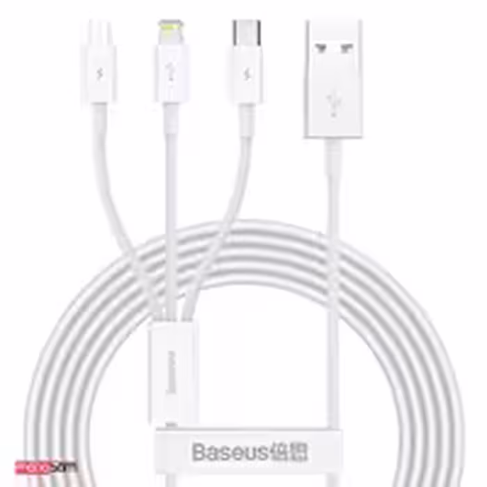 کابل تبدیل 3 سر USB به MicroUSB/Lightning/Type-C بیسوس مدل CAMLTYS-02 طول 1.5 متر