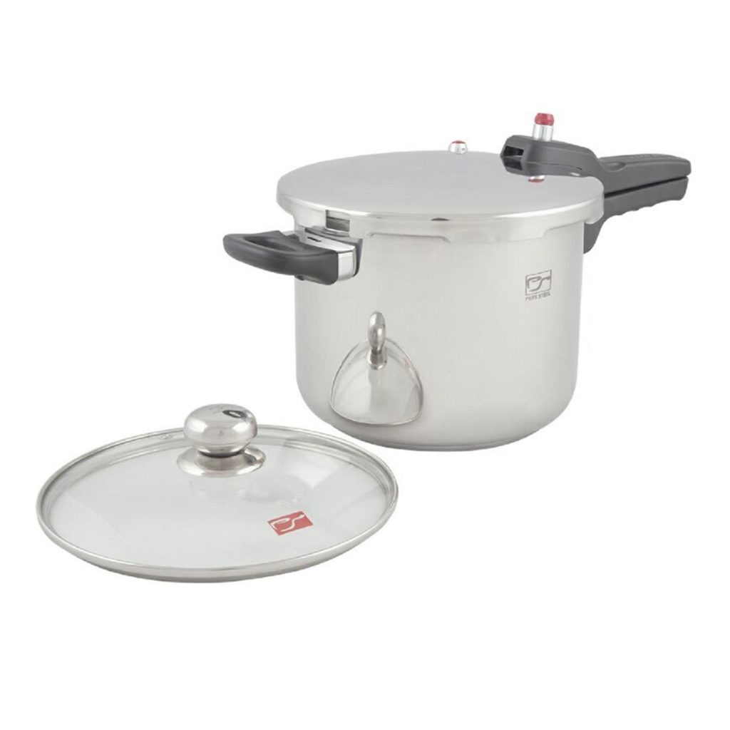 زودپز تک دسته 6L با درب پارس استیل کف پلاس تولید جدید(مناسب اجاق گاز القایی )
