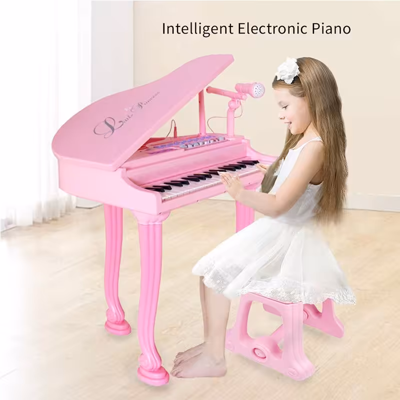 پیانو  اسباب بازی صورتی با میکروفن اسباب بازی مدل 1403