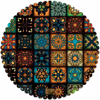 رومیزی مخمل طرح سنتی سایز 50 در 50 مدل T15-76 شرکت رنس