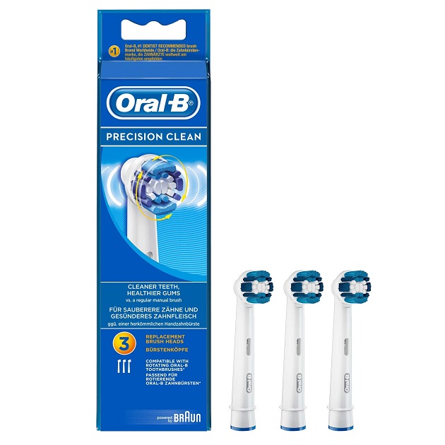 سری یدک مسواک برقی اورال بی مدل PRECISION CLEAN | بسته 3 عددی