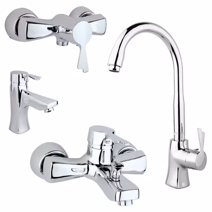 سری شیر اهرمی مدل پاپیون کروم برند راسان (پس کرایه)