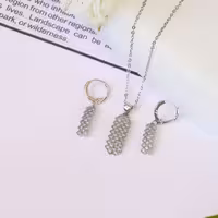 نیم ست استیل پرنگین آبکاری با اب نقره