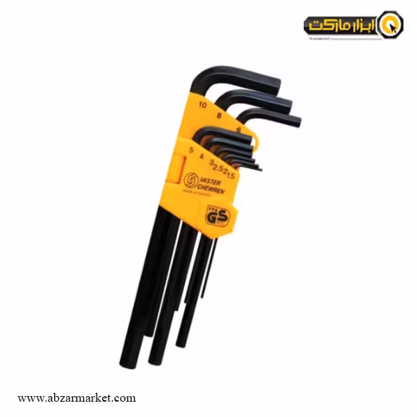 آچار آلن شش گوش واستر کارتی فوق بلند 9 عددی مدل VH007