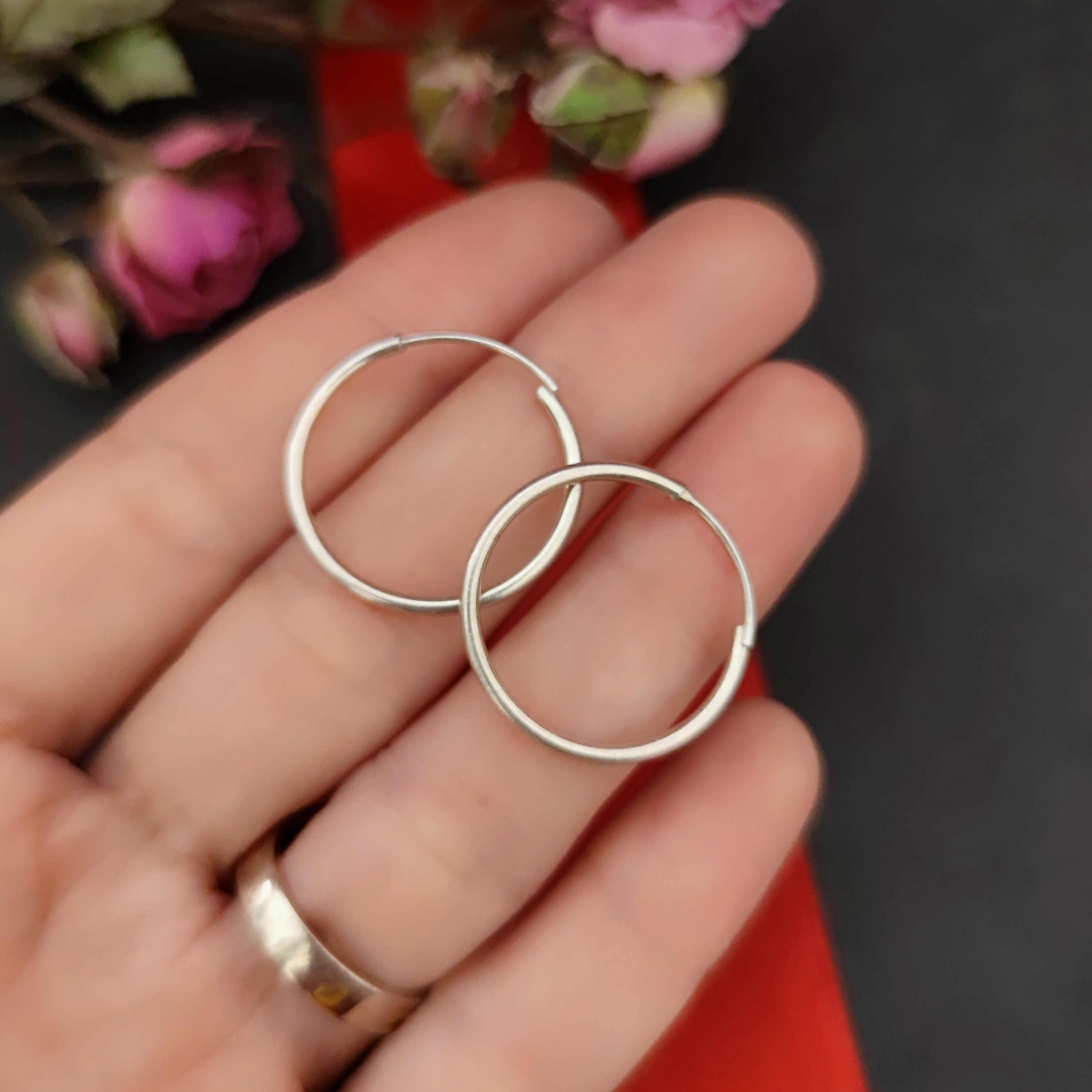 گوشواره حلقه ای نقره عیار 925 وزن 185