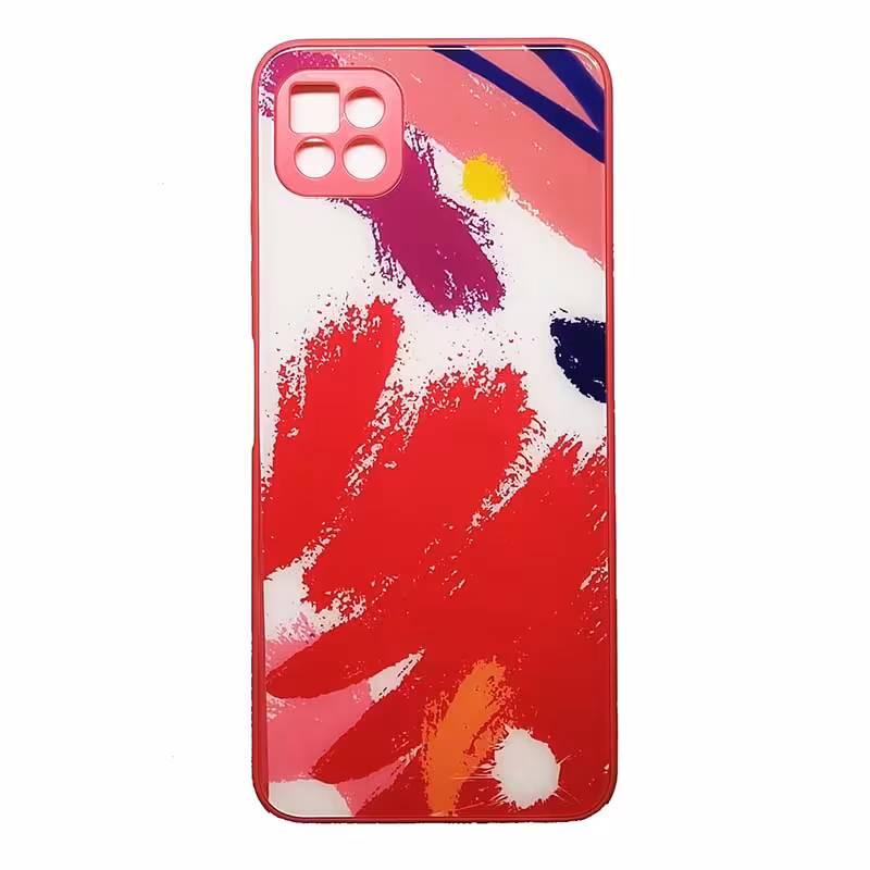 قاب طرح دار پشت گلسی محافظ لنز دار ساسمونگ SAMSUNG Galaxy A22 5G کد 3