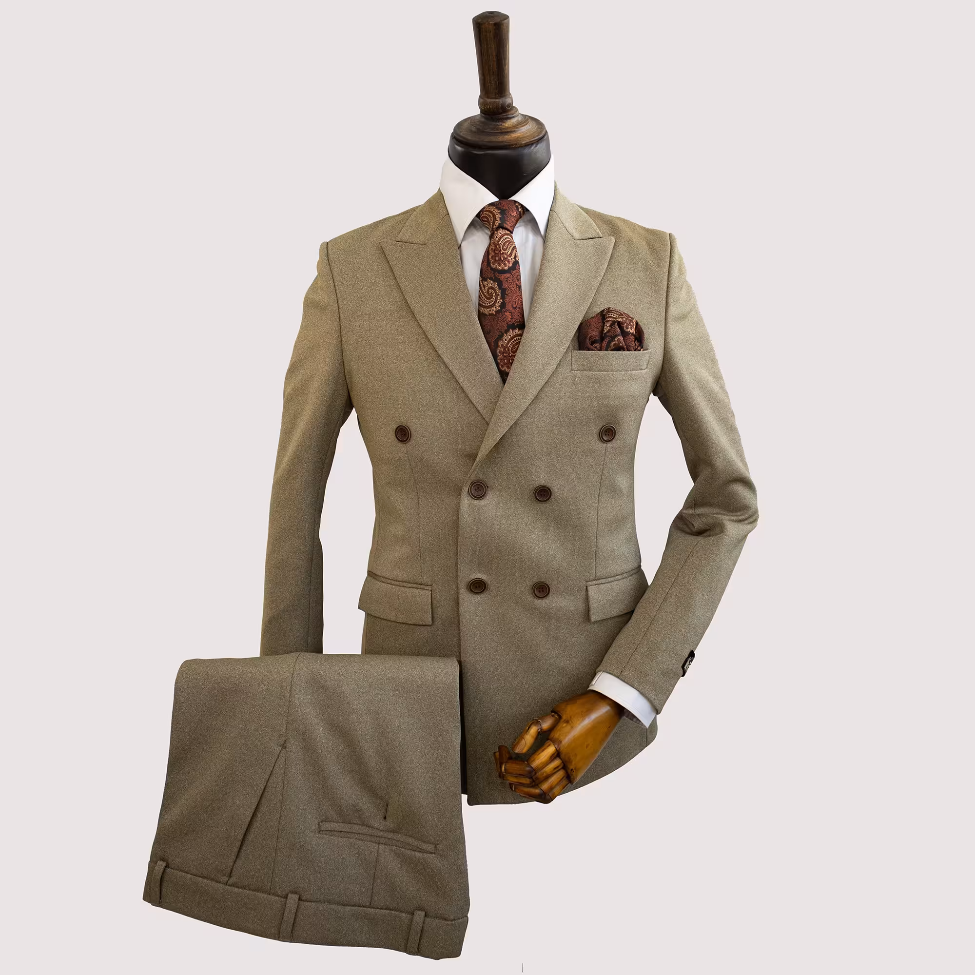 کت و شلوار مردانه طلایی سوپر کش شش دکمه با ارسال رایگان