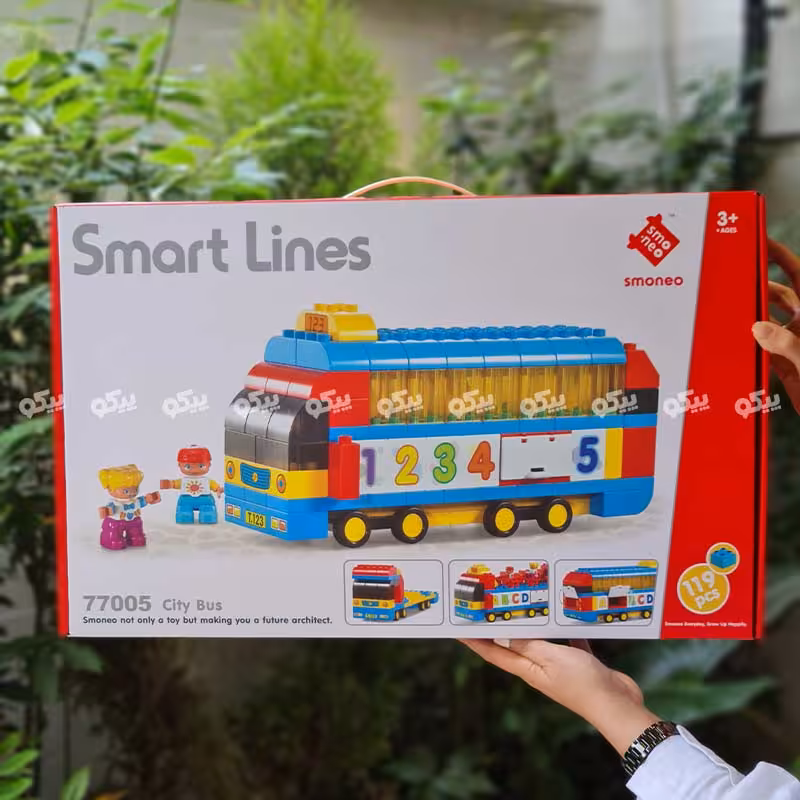 لگو اتوبوس اعداد و حروف 119 تکه با فیگور اسمونو smoneo کد 77005