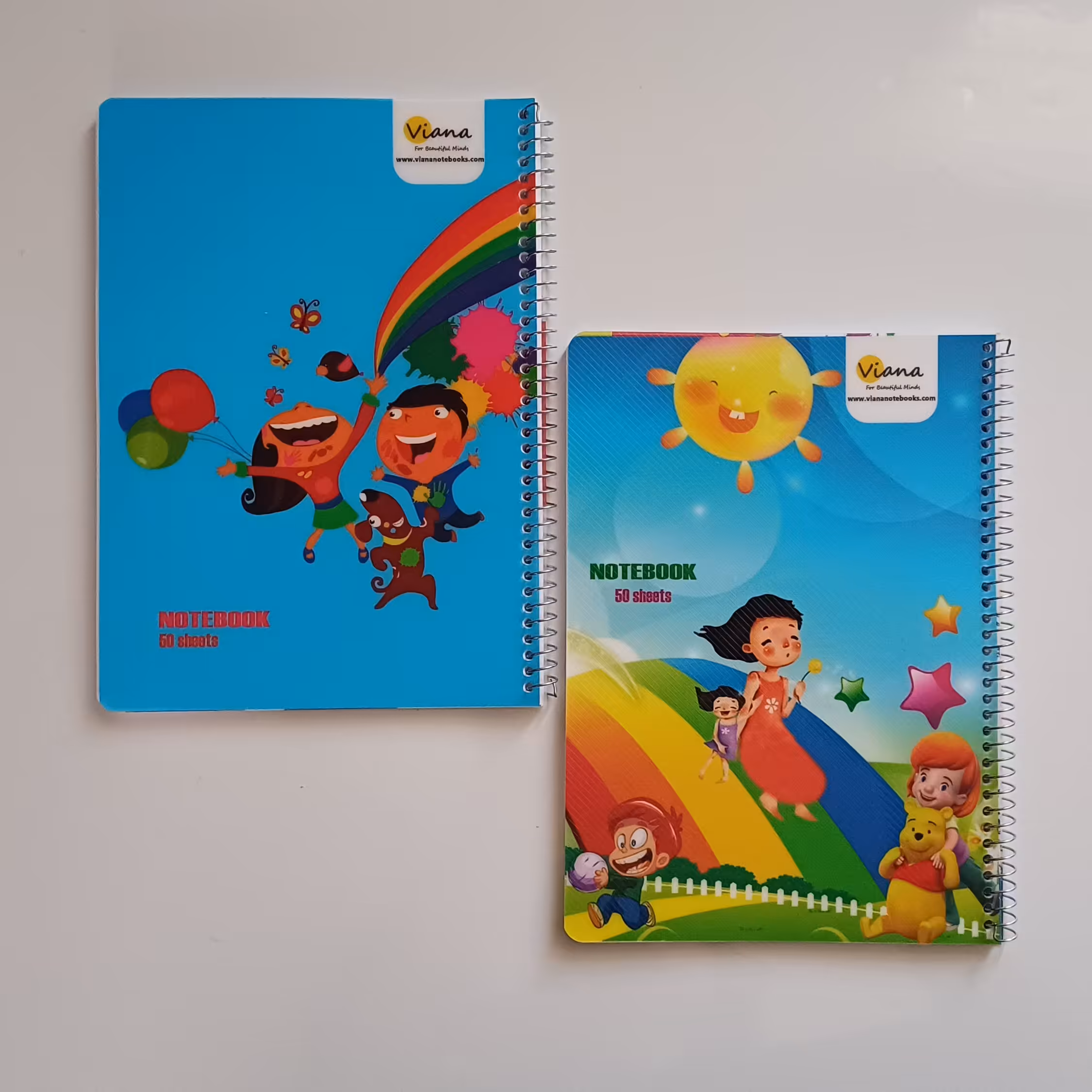 دفتر نقاشی سیمی 50 برگ در 6 طرح لبه دفتر گرد صفحه ضخیم و باکیفیت 