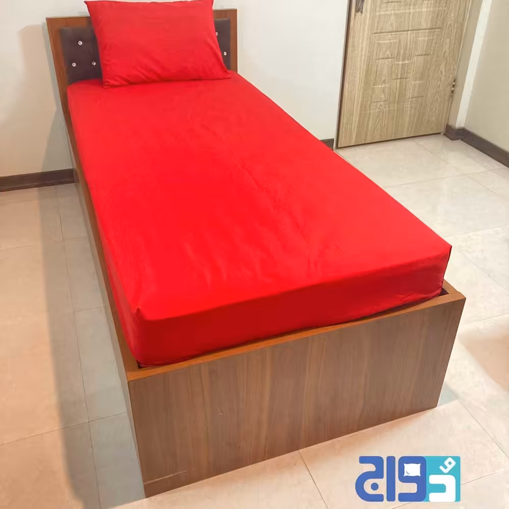 روتختی کشدار تشک یک و نیم نفره ساده تک رنگ ( قرمز) 