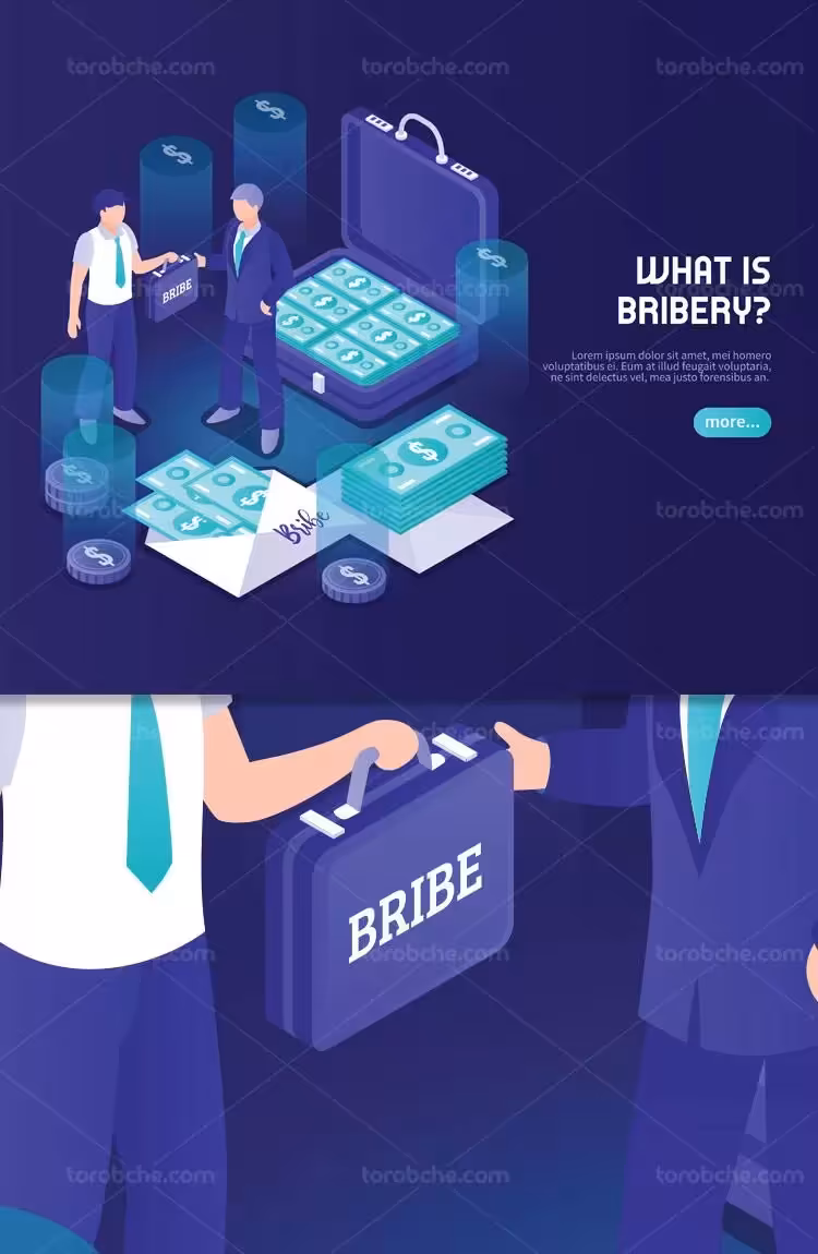 وکتور رشوه دادن فلت | گرافیک با طعم تربچه