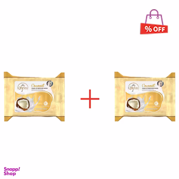 دستمال مرطوب پاک کننده آرایش سون کویین (7Queen) حاوی عصاره نارگیل مناسب پوست خشک بسته 27 عددی مجموعه 2 عددی