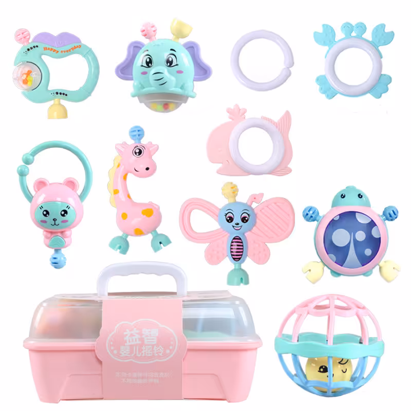 پک جغجغه جعبه ای 10 عددی صورتی نوزاد