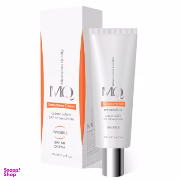 کرم ضد آفتاب Spf50 ام کیو (Mq) مدل نامریی مدل فاقد چربی مناسب پوست چرب حجم 55 میلی لیتر