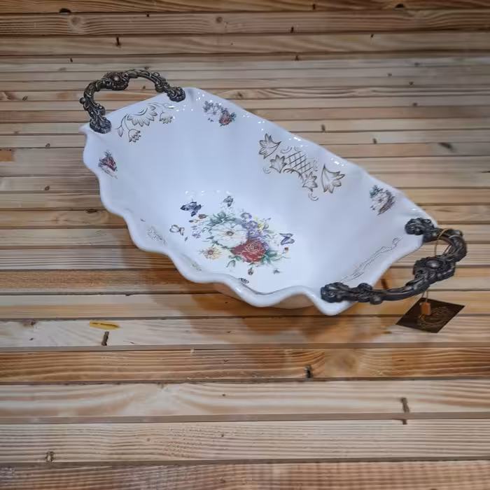 کشکول گلدار دسته پیوتر