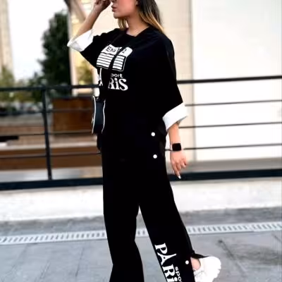 تیشرت شلوار. پاریس کرپ مازراتی