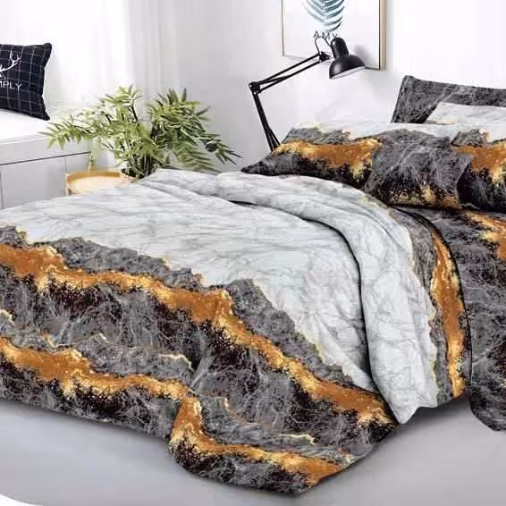 روتختی  پلی کتان 2نفره طرح  ماربل شِنی  ضمانت دار 