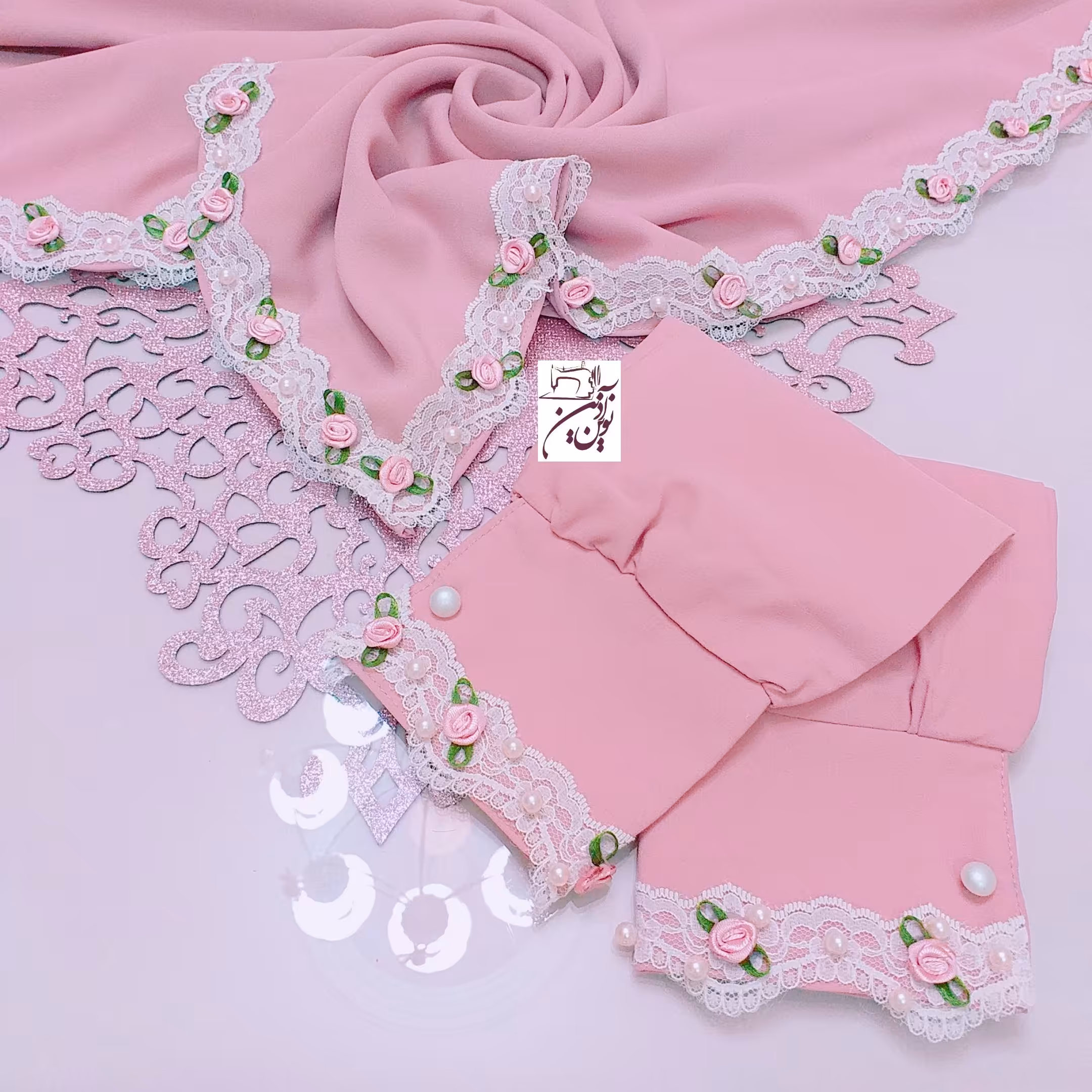 ست روسری و ساق دست طرح لیانا