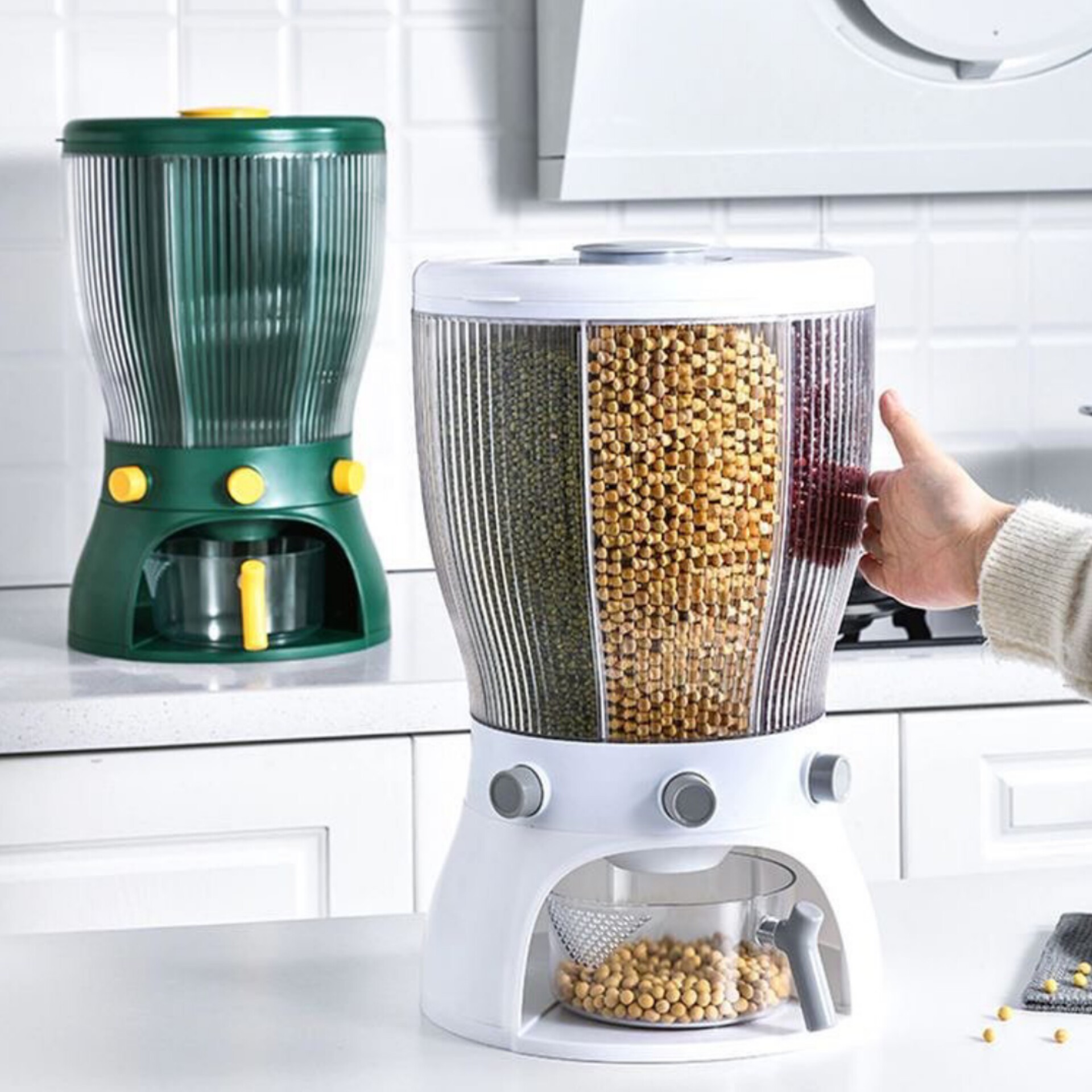 جا حبوباتی چرخشی 360 درجه
دارای سه باکس 2 کیلویی و یک باکس 4 کیلویی