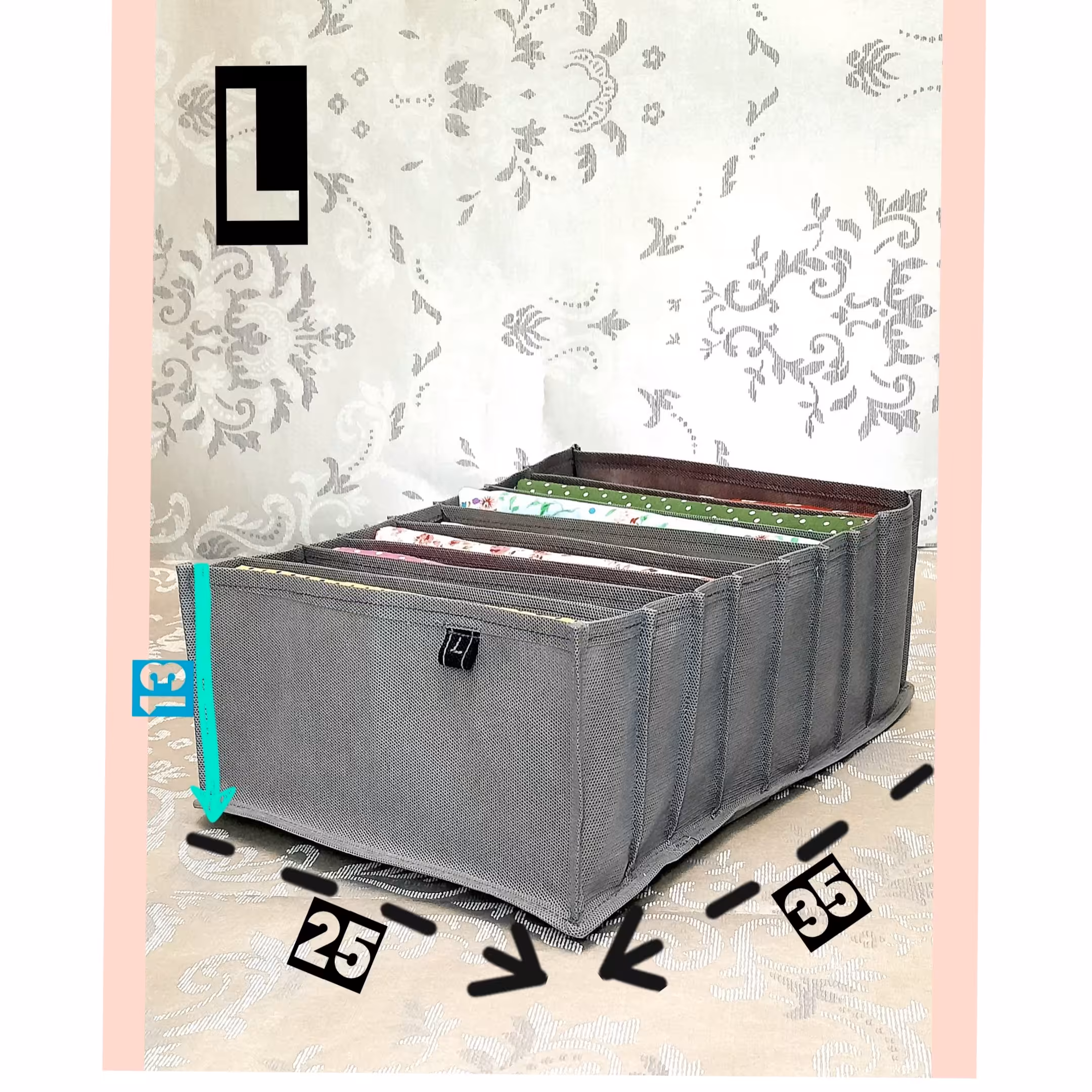 نظمدهنده لباس کشو و کمد سایز بزرگ L لارج  برای لباس و شلوار 