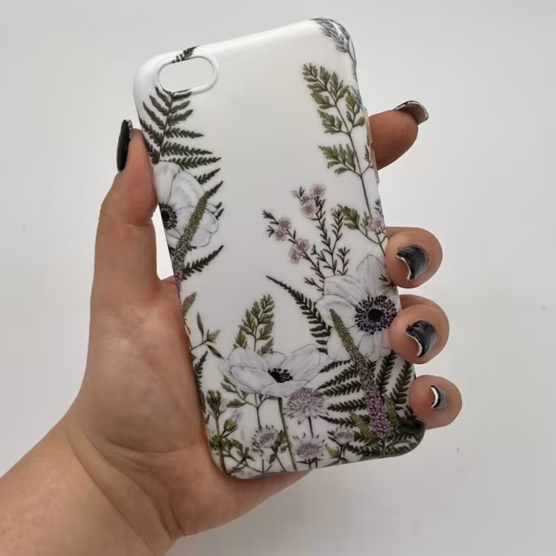 قاب گوشی iPhone 6 - 6s آیفون چاپی مات سفید طرح گل کد 71769